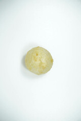 Close Up Fried Fish Balls or Bakso Isolated White Background
