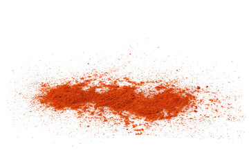 Pepper, seasoning, ground, milled, chili pepper,  powder, paprika, background, abstraction, dust, red, isolated, white, sharp, orange,  spices, chili,  cook food, kitchen, taste,   closeup, hot pepper © Kr_photo
