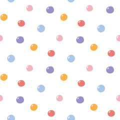 Seamless Pattern with Pastel Dot Design on White Background