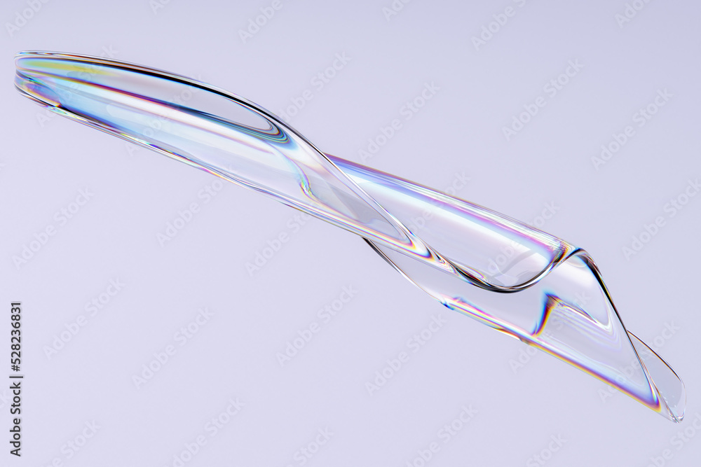 Poster liquid flow thin film spectrum chromatic aberration gradient, 3d rendering abstract dynamic shape