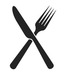 Fork and knife icon, logo isolated on white background