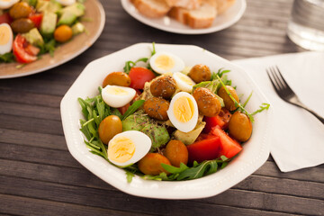 delicious healthy fresh vegetable salad for breakfast