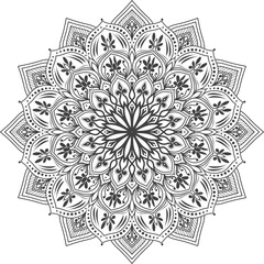 Mandala vector illustration in black and white for coloring book flower pattern