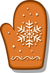 Gingerbread cookies. Mitten homemade holiday cookies. Christmas bakery.