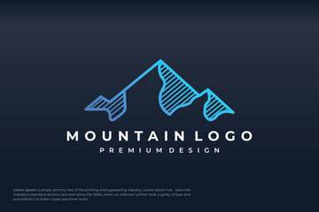 Mountain shape logo design vector