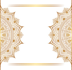 Luxury mandala golden circle frame transparent with vintage gold circular pattern
