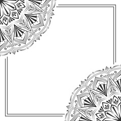 Luxury mandala golden circle frame transparent with vintage gold circular pattern