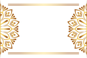 Luxury mandala golden circle frame transparent with vintage gold circular pattern