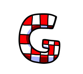 Stylized Cartoon Croatian Themed Letter G
