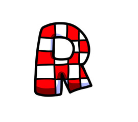 Stylized Cartoon Croatian Themed Letter R