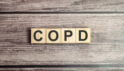 word COPD on wooden blocks. medical concept . the medicine