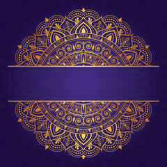 Luxury mandala golden circle frame transparent with vintage gold circular pattern