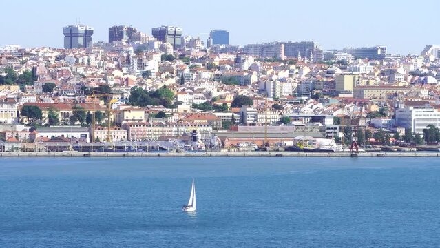 Lisbon, Portugal, tagus river, boat