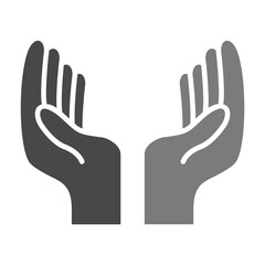 Hands Greyscale Glyph Icon