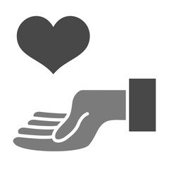 Give Heart Greyscale Glyph Icon