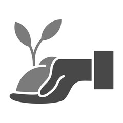 Plant Greyscale Glyph Icon
