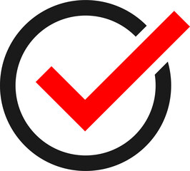 check mark in black circle