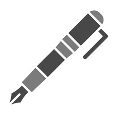 Fountain Pen Greyscale Glyph Icon