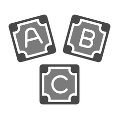 Abc Block Greyscale Glyph Icon
