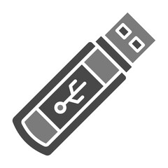 Pen Drive Greyscale Glyph Icon