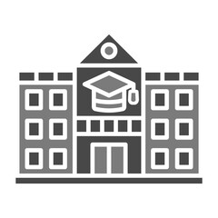 University Greyscale Glyph Icon