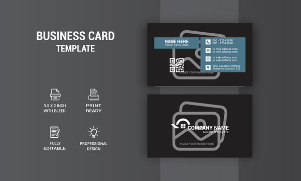 Real Estate  Business Card Design.  Card Design. Photos & Vector Standard Template	