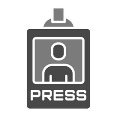 Press Pass Greyscale Glyph Icon