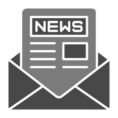 Newsletter Greyscale Glyph Icon
