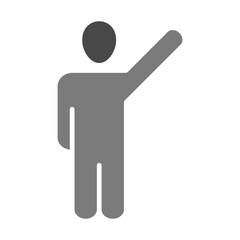 Raise Hand Greyscale Glyph Icon