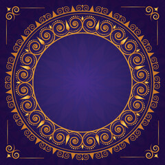 Luxury mandala golden circle frame transparent with vintage gold circular pattern