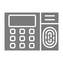 Fingerprint Scanner Greyscale Glyph Icon