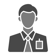 Employee Greyscale Glyph Icon