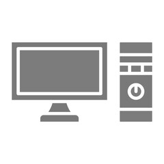 Computer Greyscale Glyph Icon