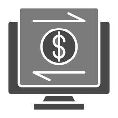 Online Transfer Greyscale Glyph Icon