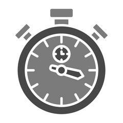 Stopwatch Greyscale Glyph Icon