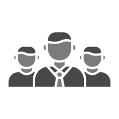 Team Greyscale Glyph Icon