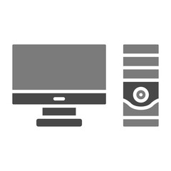 Computer Greyscale Glyph Icon