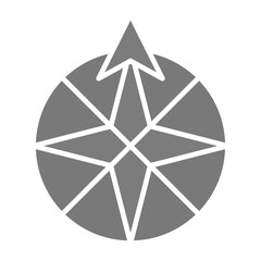 North Greyscale Glyph Icon