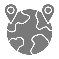 Globe Greyscale Glyph Icon