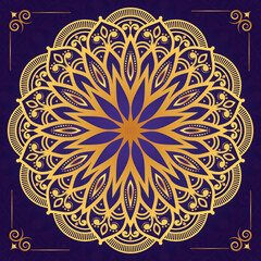 Luxury gold mandala background in islamic arabesque style for invitation