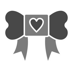 Ribbon Greyscale Glyph Icon
