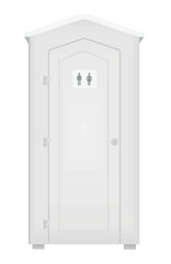 White mobile toilette. vector illustration