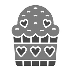 Cupcake Greyscale Glyph Icon