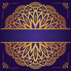 Luxury mandala golden circle frame transparent with vintage gold circular pattern