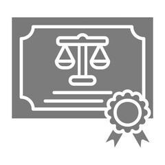 Certificate Greyscale Glyph Icon