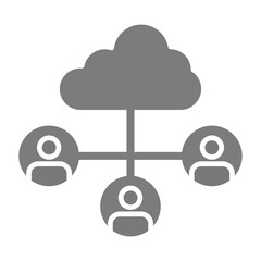 Cloud Sharing Greyscale Glyph Icon