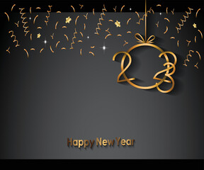 Fototapeta na wymiar 2023 Happy New Year background banner for your seasonal invitations, festive posters.