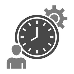 Time Management Greyscale Glyph Icon