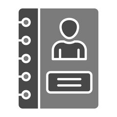 Address Book Greyscale Glyph Icon