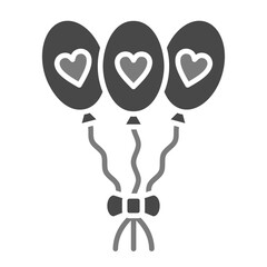 Balloons Greyscale Glyph Icon